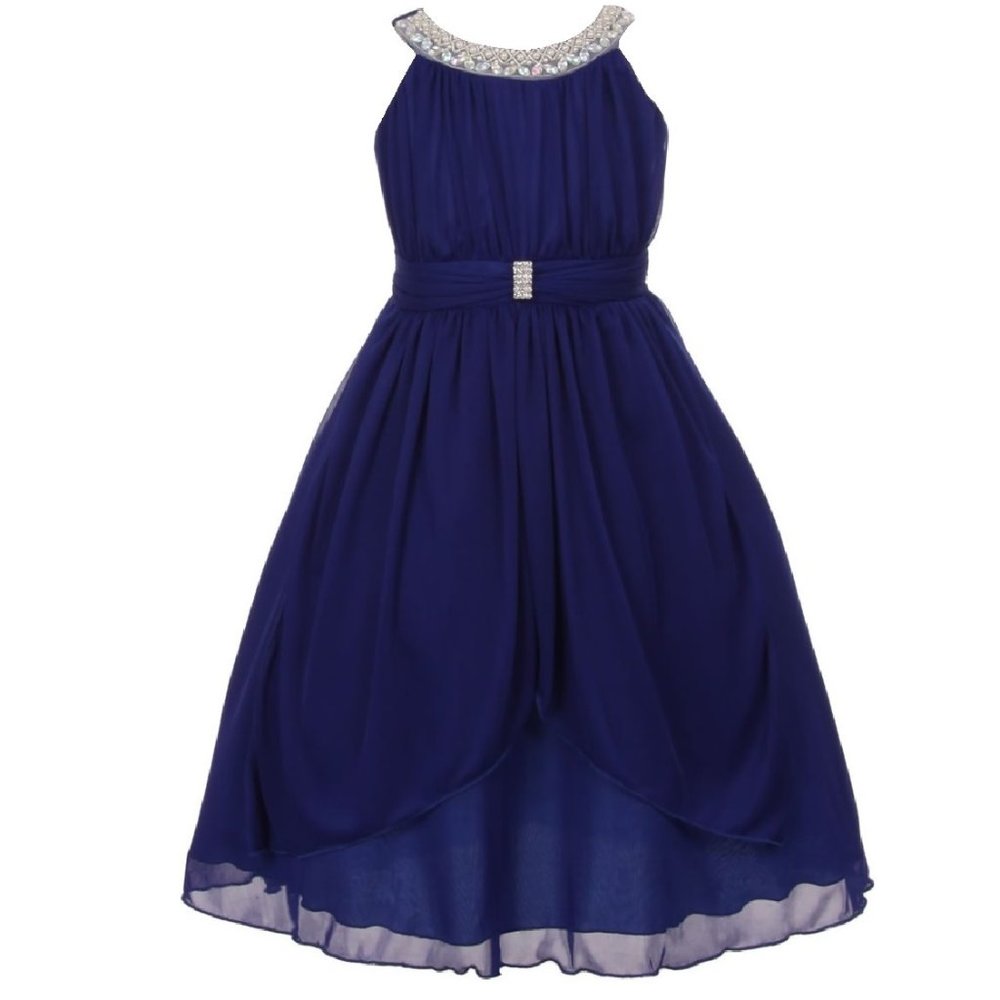Little Girls Toddler Chiffon School Summer Daily Graduation Flower Girl Dress